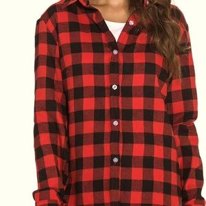 Women’s red plaid shirt from Amazon